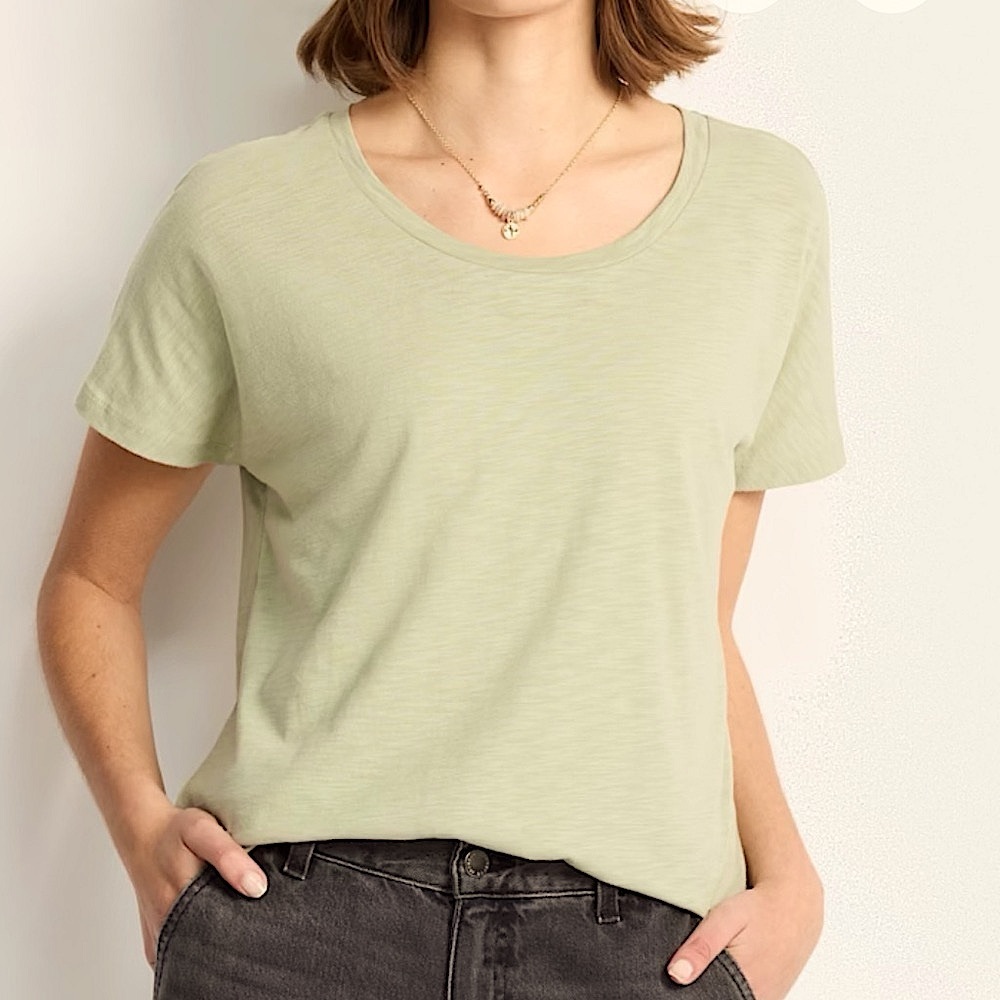 BRAND NEW Market & Spruce Gracia Short Sleeve Dolman Slub Tee Size M Olive